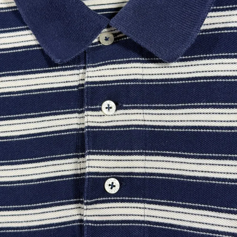 Vintage Polo Ralph Lauren Golf Polo Mens M Navy Striped 1999 US Open Pinehurst